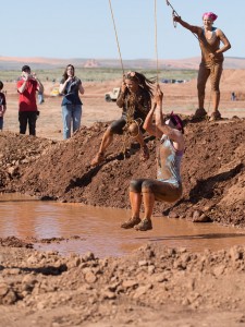 Hurricane Mud Run rope swing